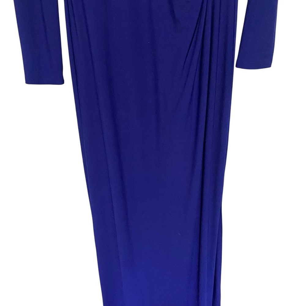 Lauren Ralph Lauren Evening Elegant Deep Blue Long Sleeve Maci Dress Size 6 - Picture 3 of 11